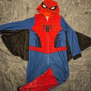 Spiderman One-Piece Zip Up Pajamas (L)